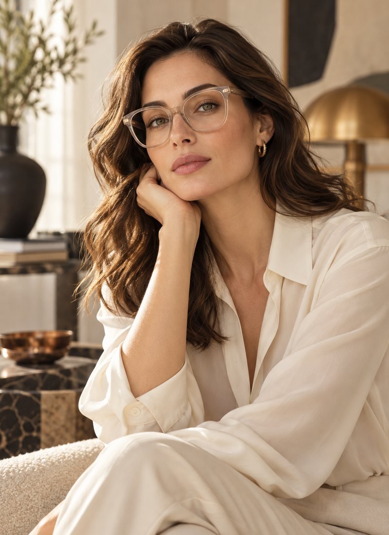 Portrait éditorial avec des lunettes